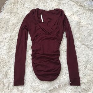 PattyBoutik Maroon Sexy Sheer Sleeves Boutik